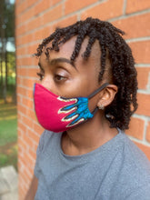 Load image into Gallery viewer, Fuchsia Orange &amp; Turquoise Face Mask
