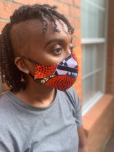 Load image into Gallery viewer, Orange &amp; Black Face Mask
