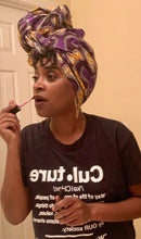 Load image into Gallery viewer, Purple Yellow &amp; Black Headwrap
